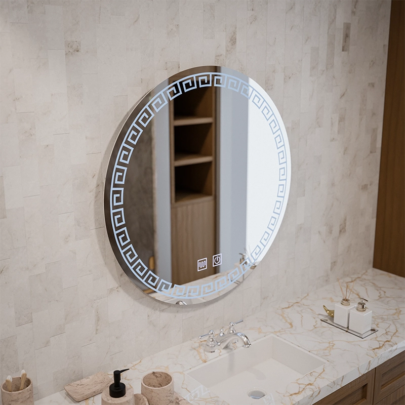 Miroir rond LED, 80 cm, Orhina Touch, système anti-buée, intensité variable, E40S/80X80