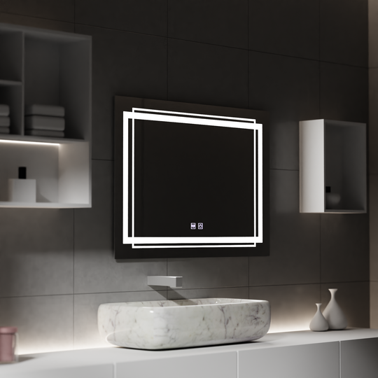 Miroir LED rectangulaire, 80x60cm, KOVEN Touch, système anti-buée, miroirs à intensité variable Korman E Default Title Alessandro Design