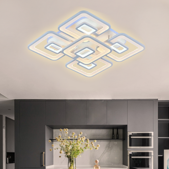 Lustre LED avec télécommande FELIX 119W, 5 carrés, Lumière Froide/Chaude/Neutre, Dimmable, Lustre LED Blanc avec télécommande Default Title Alessandro Design