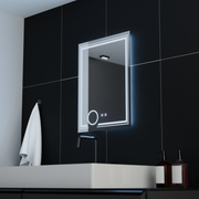 Miroir LED rectangulaire, 60x80cm, CANTO Touch, système anti-buée, intensité variable