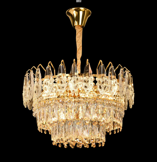 Lustre en cristal MAJESTIC Elegance 9x E14, diamètre 50 cm, or brillant, lustres en cristal à hauteur réglable Titre par défaut Alessandro Design