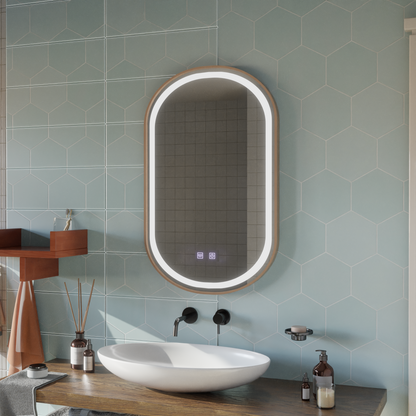 Oglinda LED Touch Impora Sistem Dezaburire 50x80 cm Rama Rose Gold Oglinzi Korman E Default Title Alessandro Design