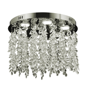 Lustre LED en cristal LLC210/400CH rond, 22 W, lumière froide/chaude/neutre, cristal, chrome brillant
