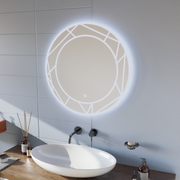 Miroir tactile LED ASTRIX, 70 cm, 6000 K, intensité variable, système anti-buée