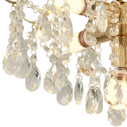 Lustre en cristal Fiamma, 6x E14, diamètre 45 cm, doré, métal et cristal