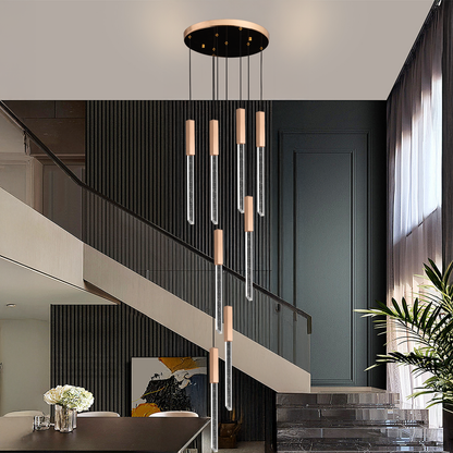 Lustre LED en cristal 22 W, lumière chaude/neutre/froide, diamètre 25 cm doré CM511/H150XW35