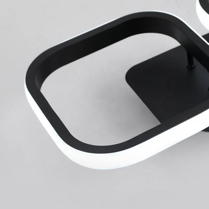 Lustre LED VERTEX 11W, 2 Carrés, Linéaire, Lumière Froid/Chaud/Neutre, Noir