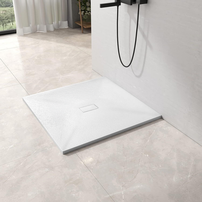 Receveur de douche carré 90x90 cm, slim 3 cm, blanc brillant