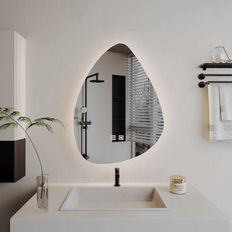 Miroir LED irrégulier, anti-buée, 60x80cm, Z001 Basic Touch
