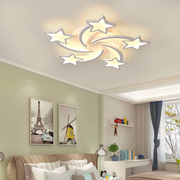Lustre LED avec télécommande IPOMOEA 69W, 5 étoiles, Lumière Froide/Chaude/Neutre, Dimmable, Blanc
