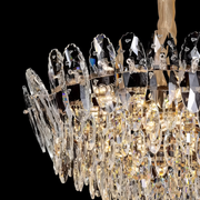 Lustre en cristal, Magno 11xE14, diamètre 60 cm, doré brillant, hauteur réglable, métal et cristal