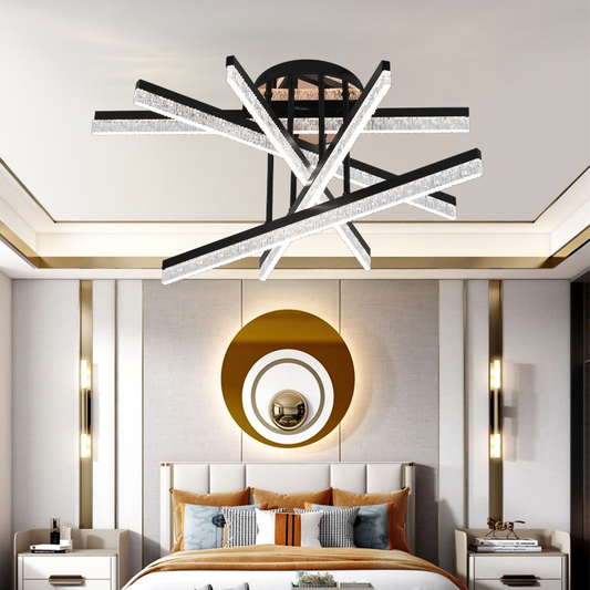 Lustre LED avec télécommande LT179/5BK, 68W, 5 éléments, lumière froide/chaude/neutre, variable, noir