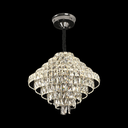 Lustre en cristal CC639/500, 12x E14, diamètre 50 cm, chrome brillant, hauteur réglable