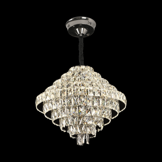 Lustre en cristal CC639/500, 12x E14, diamètre 50 cm, chrome brillant, hauteur réglable