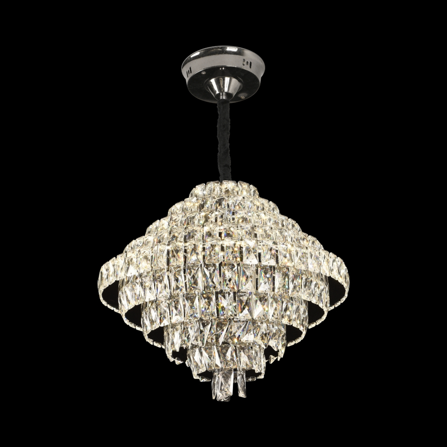 Lustre en cristal CC639/500, 12x E14, diamètre 50 cm, chrome brillant, hauteur réglable