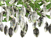 Lustre LED en cristal LLC211/550GN rond, 30 W, lumière froide/chaude/neutre, cristaux verts, chrome brillant