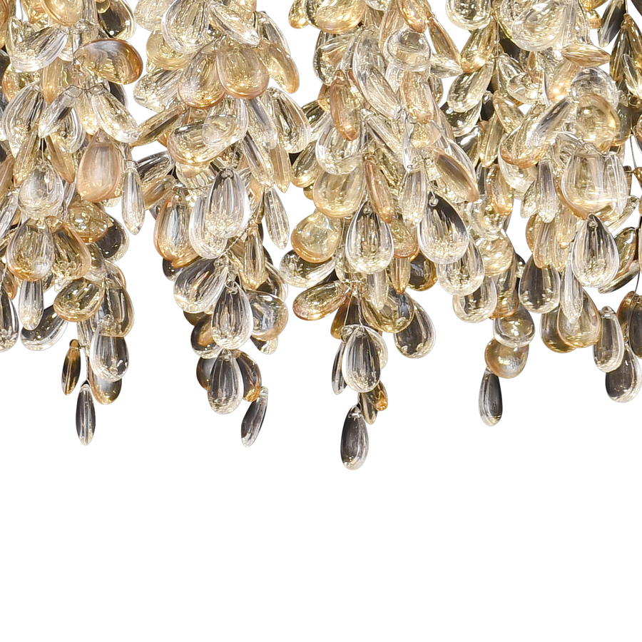 Lustre LED en cristal LLC213/550GD rond, 30 W, lumière froide/chaude/neutre, cristaux, or brillant