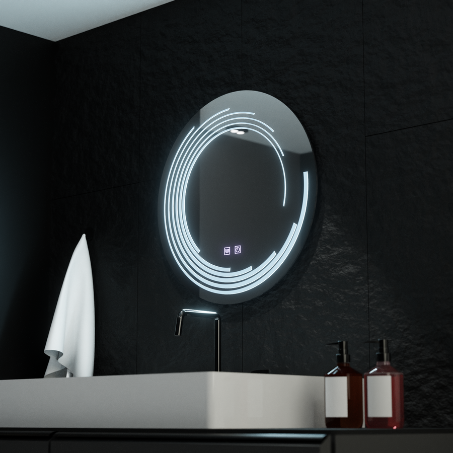 Miroir LED rond, 60 cm, Lira Touch, système anti-buée, intensité variable