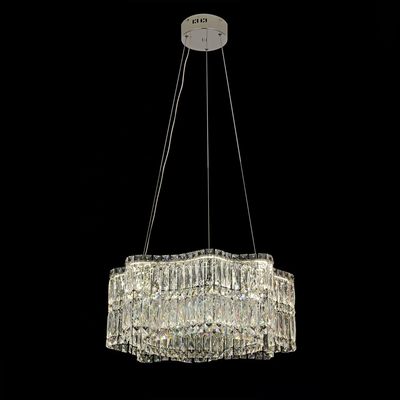 Lustre LED en cristal avec télécommande Regalis CC576/1000CH, 60W, lumière chaude/froide/neutre 3000K/4000K/6000K, hauteur réglable, lumière variable, métal et cristal