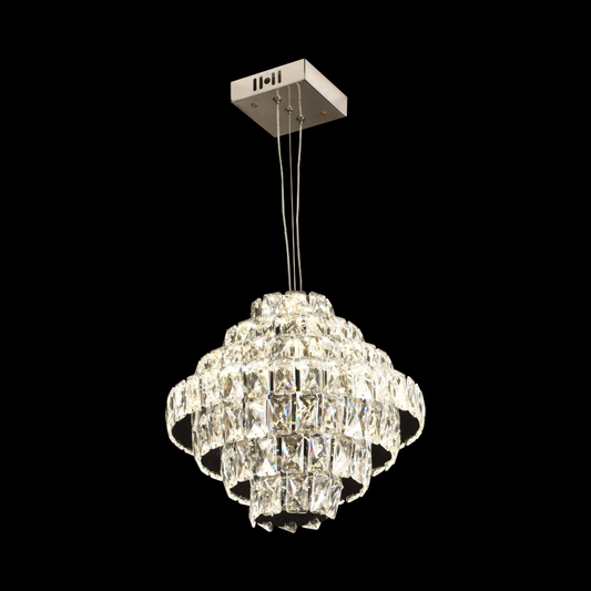 Lustre en cristal CC639/350, 9x E14, diamètre 35 cm, chrome brillant, hauteur réglable