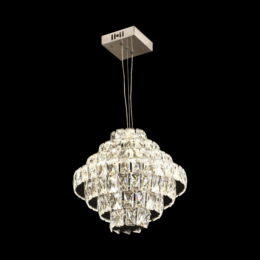 Lustre en cristal CC639/350, 9x E14, diamètre 35 cm, chrome brillant, hauteur réglable
