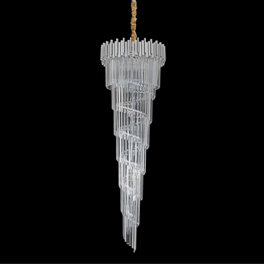 Lustre en cristal CC110/600x1800CH, 28xE14, diamètre 60 cm, hauteur 180 cm, chrome et argent, hauteur réglable, design élégant Lustres en cristal Titre par défaut Alessandro Design