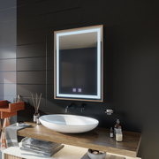 Miroir LED Touch Kariri, 60x80 cm, fonction anti-buée, cadre brossé Or Rose