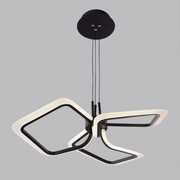 Lustre LED suspendu avec télécommande RIMINI 58W, 3 Carrés, Lumière Froid/Chaud/Neutre, Dimmable, Noir