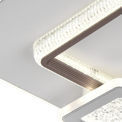 NYXORA Lustre LED 51W, 3 carrés, Lumière froide/chaude/neutre, Noir