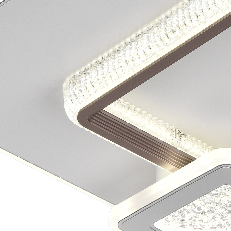 NYXORA Lustre LED 51W, 3 carrés, Lumière froide/chaude/neutre, Noir