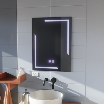 Miroir LED rectangulaire, 60x80cm, ECLISSA Touch, système anti-buée, intensité variable