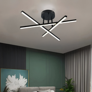 Lustre LED avec télécommande 41W, 3 éléments, Linéaire, Lumière Froide/Chaude/Neutre, Dimmable, Noir