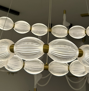 Lustre LED suspendu FAUSTO, 83W, Lumière Froid/Chaud/Neutre, Hauteur réglable, Doré