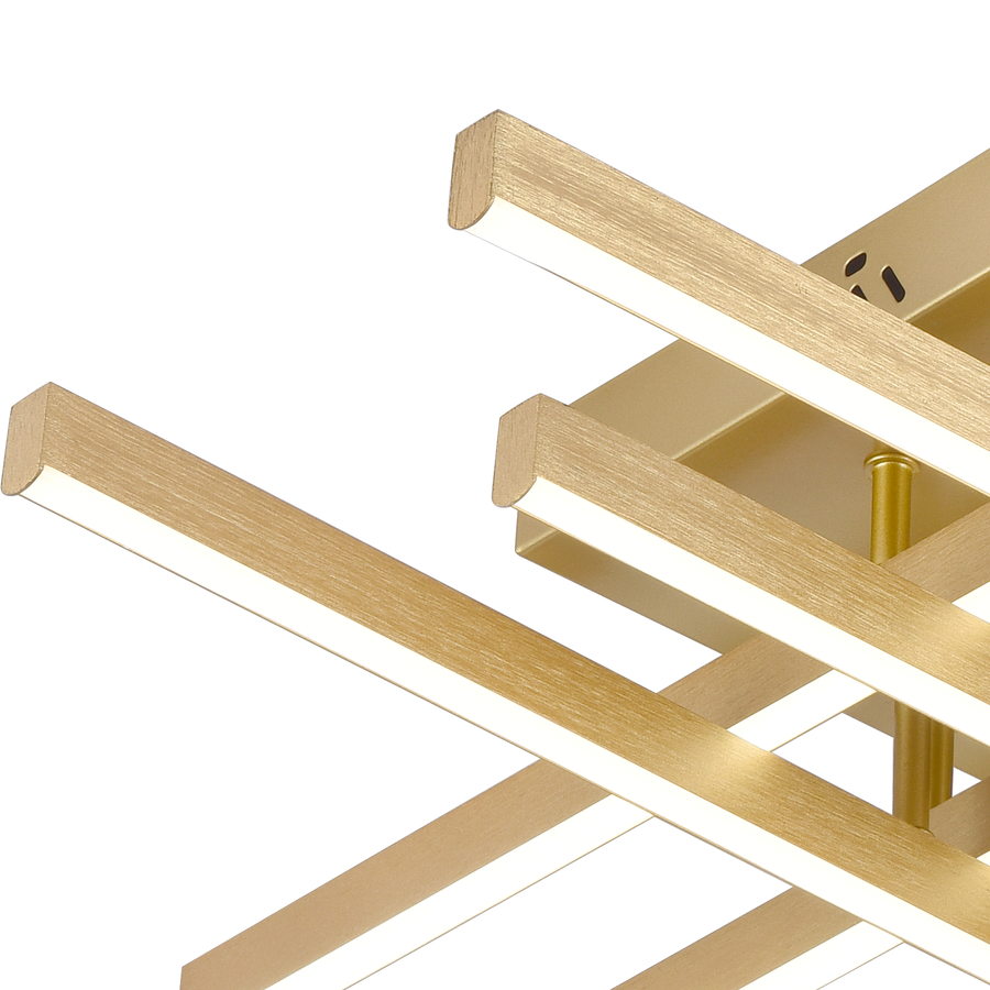 Lustre LED avec télécommande LINEX, 81W, lumière 3000K/4000K/6000K, variable, doré