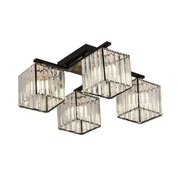 Lustre géorgien, LC111/4BK, 4x E27, Noir, Métal