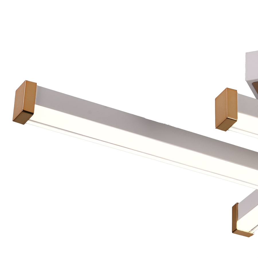 Lustre LED avec télécommande LT178/4WH, 54W, 4 éléments, lumière froide/chaude/neutre, variable, blanc