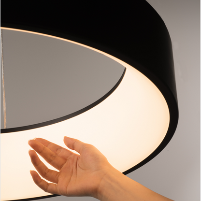 Lustre LED suspendu avec télécommande CHIARA, 73W, Lumière Froid/Chaude/Neutre, Dimmable, Noir