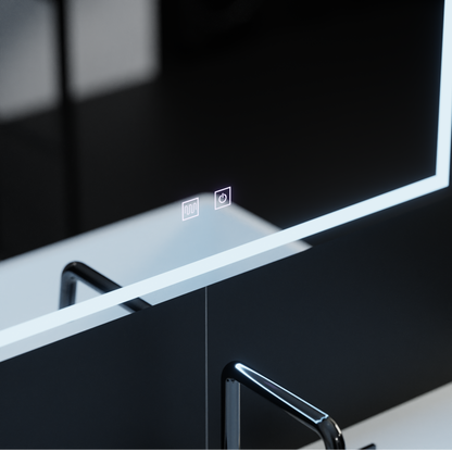 Miroir LED rectangulaire, 70x50cm, RADIANTE Touch, Système anti-buée, Gradable