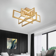 Lustre LED avec télécommande 96W, 4 Éléments, Lumière Froide/Chaude/Neutre, Dimmable, Doré