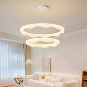 Lustre LED suspendu avec télécommande, AMADEO, 89W, Lumière Froide/Chaude/Neutre, Intensité Variable, Hauteur Réglable, Blanc