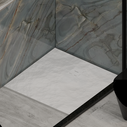 Receveur de douche carré 90x90 cm, slim 3 cm, blanc brillant