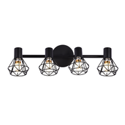 Lustre avec abat-jour, GRACIE, LC365/4BK, Diamant, 4xE14, Noir, Métal