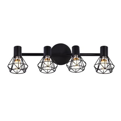 Lustre avec abat-jour, GRACIE, LC365/4BK, Diamant, 4xE14, Noir, Métal