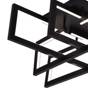 Lustre LED avec télécommande 96W, 4 éléments, Lumière froide/chaude/neutre, Dimmable, Noir