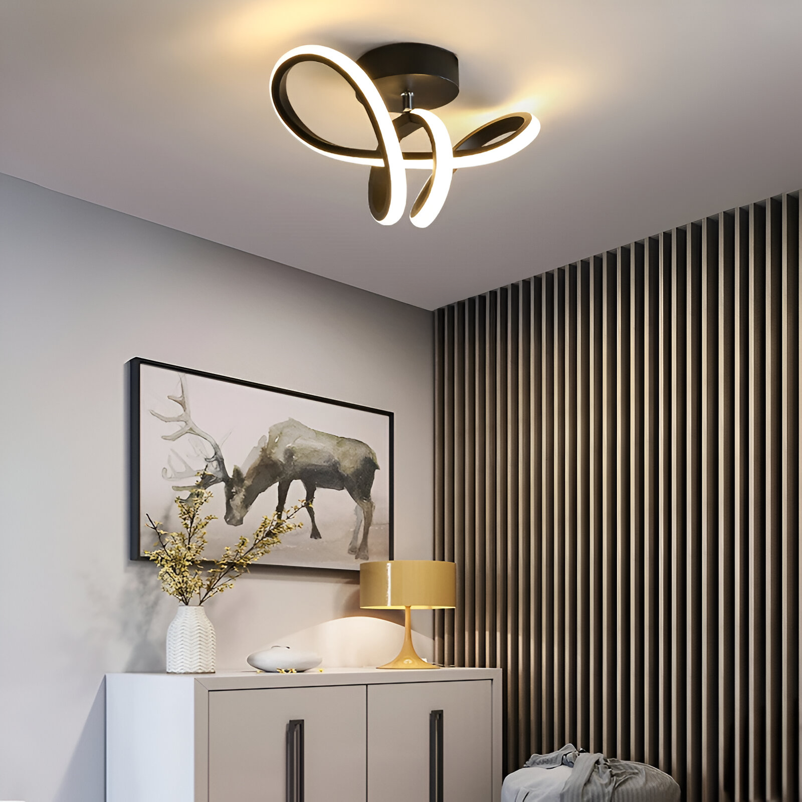 Lustra LED VERTEX Pulse, 13W, Ondulata, Lumina Rece/Calda/Neutra, Negru Lustre LED Default Title Alessandro Design