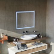MODENA LED Miroir Tactile Système de Désembuage, Horloge et Température 80x60 cm