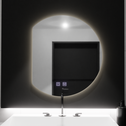 Miroir LED Semiluna 54x60, Arcana Touch, système anti-buée, variable