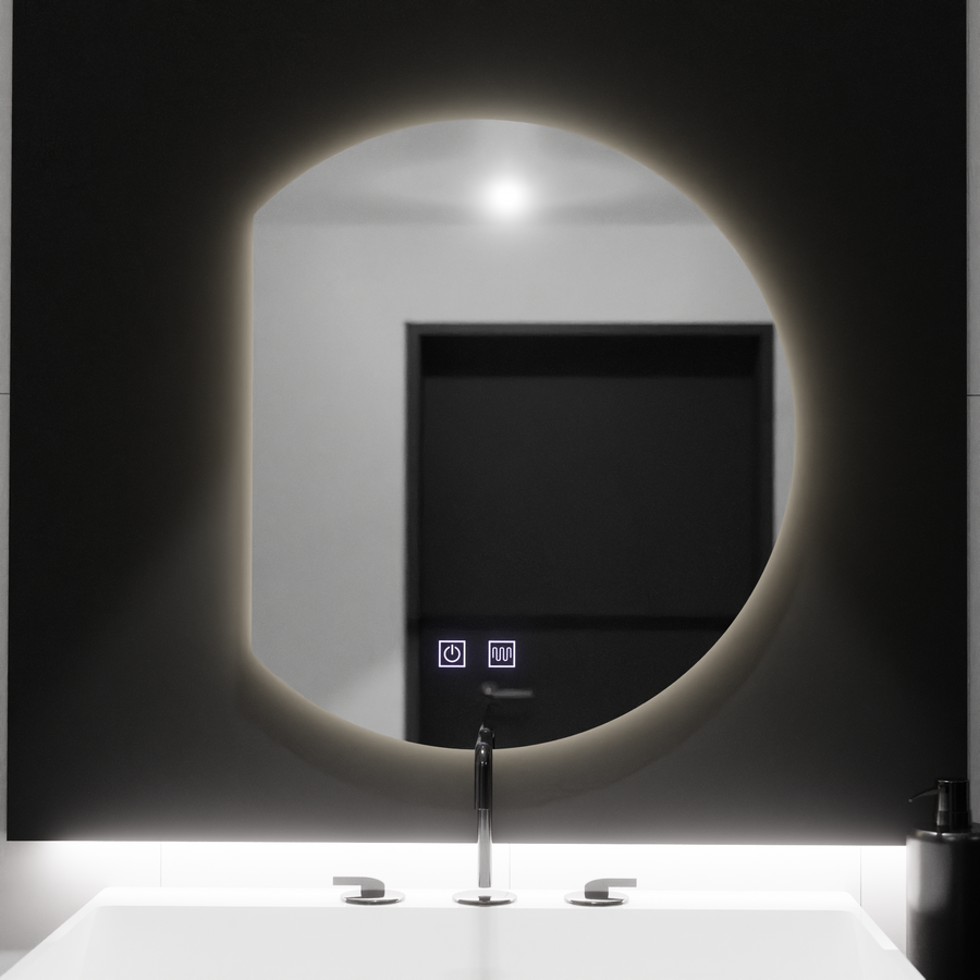 Miroir LED Semiluna 54x60, Arcana Touch, système anti-buée, variable