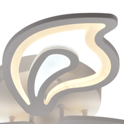 Lustre LED avec télécommande GLORIOSA 95W, 5 pétales, Lumière froide/chaude/neutre, Dimmable, Blanc