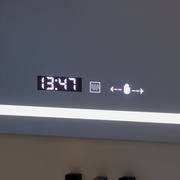 Miroir LED rectangulaire, 120x80cm, Eclat MotionGlow Marcello, système anti-buée, horloge et thermomètre, loupe cosmétique, variable